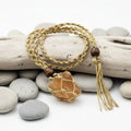 Boho Raw Crystal Macrame Necklace – Natural Stone Handmade Spiritual Pendant for Women