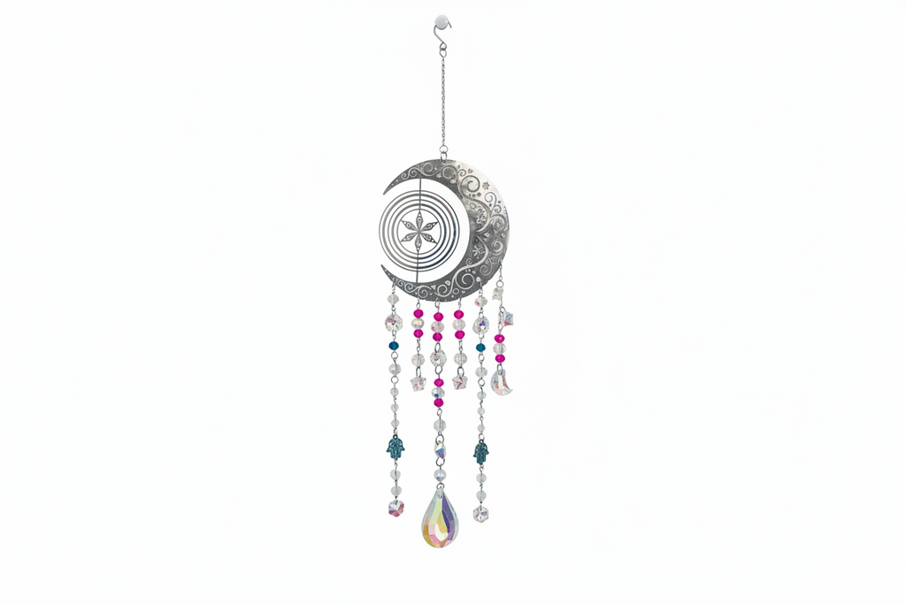 Barefoot Hippie Moon and Stars Sun Catcher