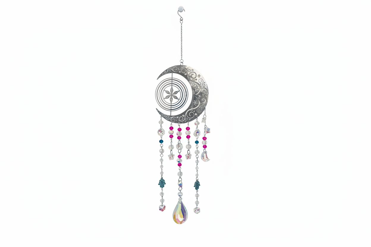 Barefoot Hippie Moon and Stars Sun Catcher