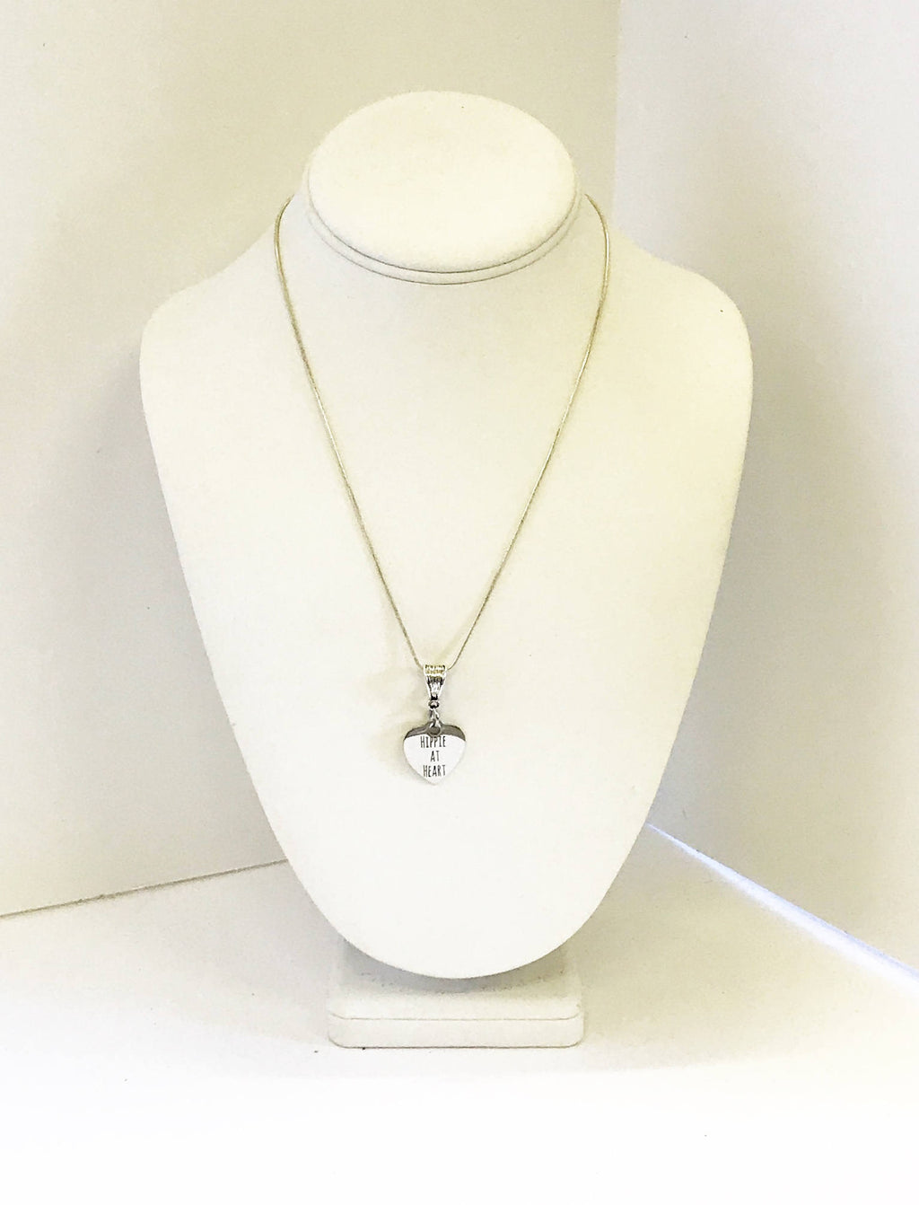 Hippie At Heart Silver Necklace, Hippie Christmas Gift, Stocking Stuffer Gift, Hippie Love Gift For Her, Hippie Jewelry, Hippie Necklace